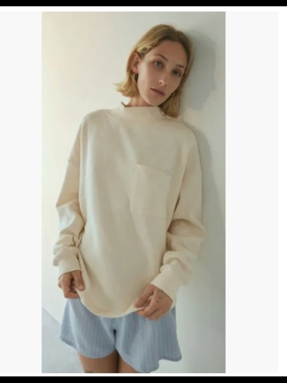 Urban Outfitters Out From Under Lindsey Mock Neck Pullover Slouchy Sweatshirt